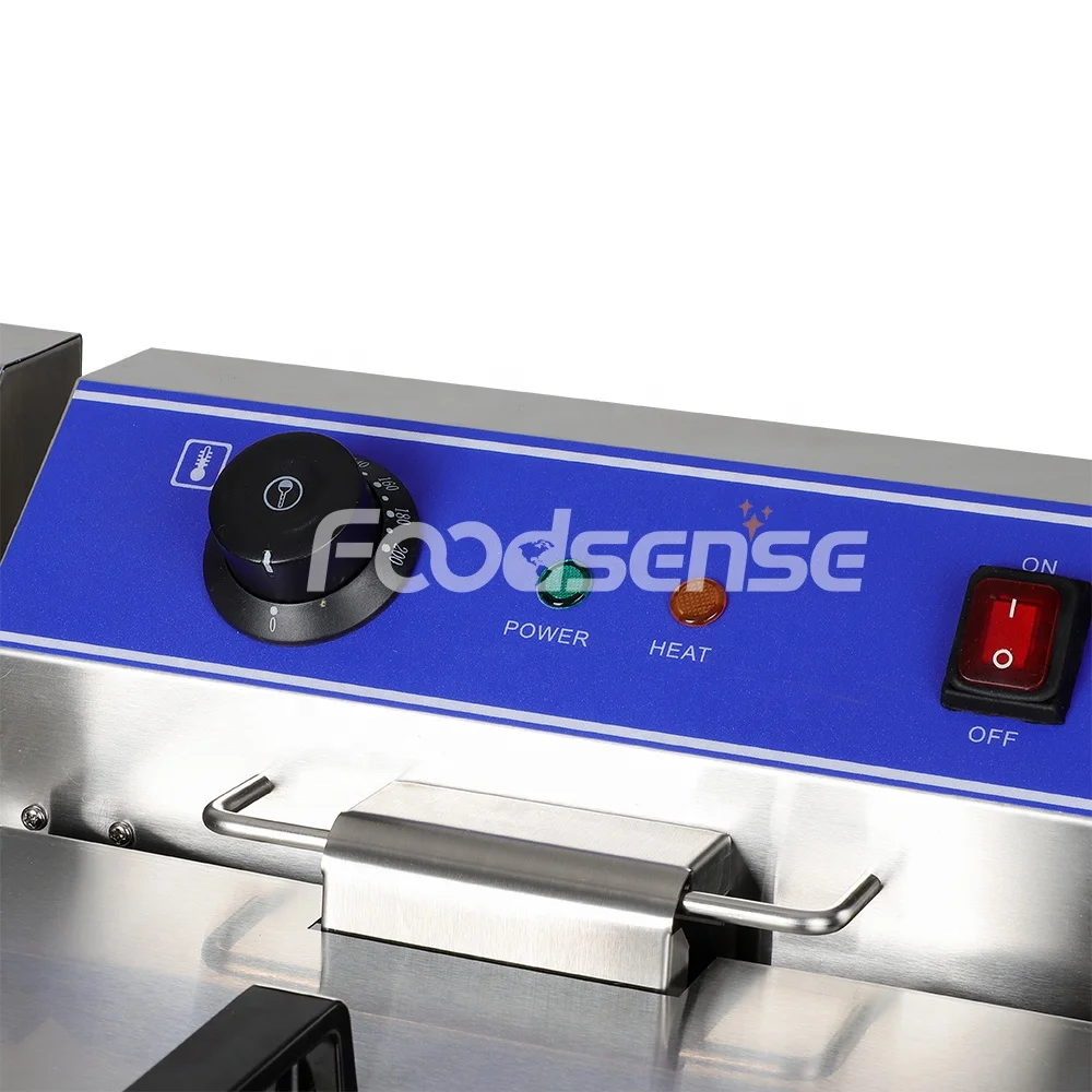 10l electric single potato chips frier fryer machine with gas valve thermostat fryer