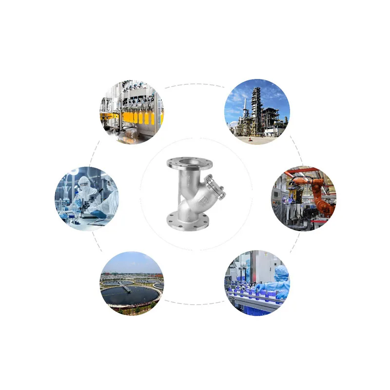 RTS factory price DN15 ~ DN250 stainless steel flange y-type filter, oil, gas and water filter element pipeline y-type filter