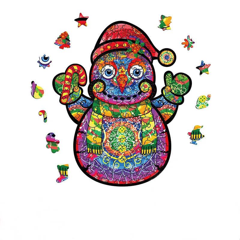 
Christmas Puzzle Socks Special Wooden Jigsaw Stereoscopic Puzzle Animales Custom Wooden Puzzle Game 2021 