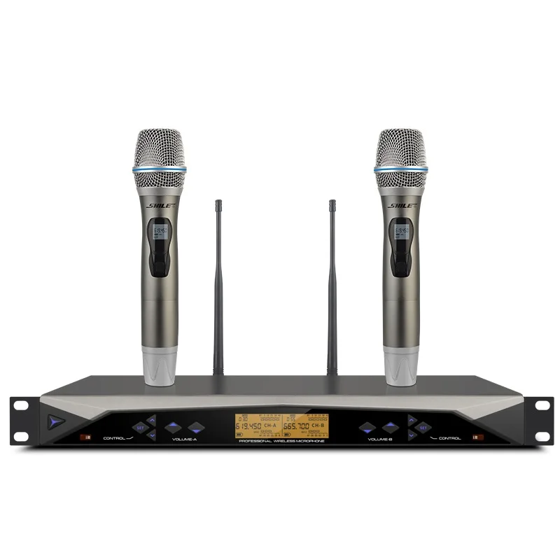 High performance cost ratio microphone 1 drag 2 cheap UHF wireless microphone