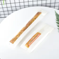 Индивидуальный принт, коричневая французская Сумочка для багета, оптовая продажа, коричневый бумажный пакет для хлеба с окошками