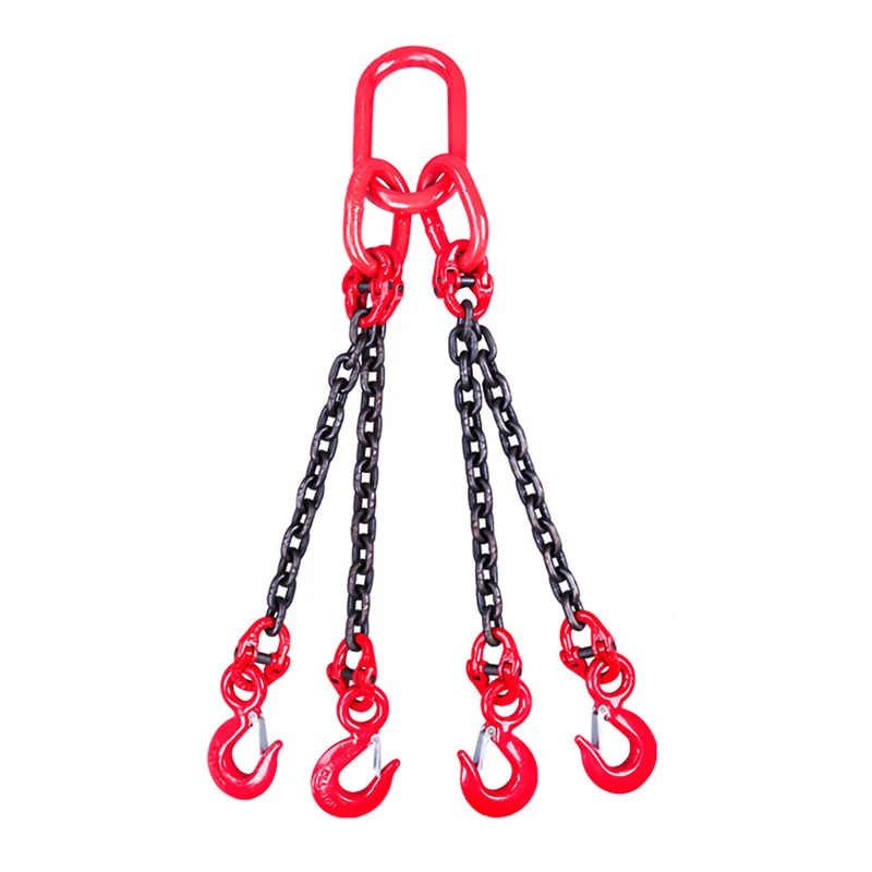 High Strength Alloy Steel G80 Three Legs Lifting Chain With Hook Lifting Sling