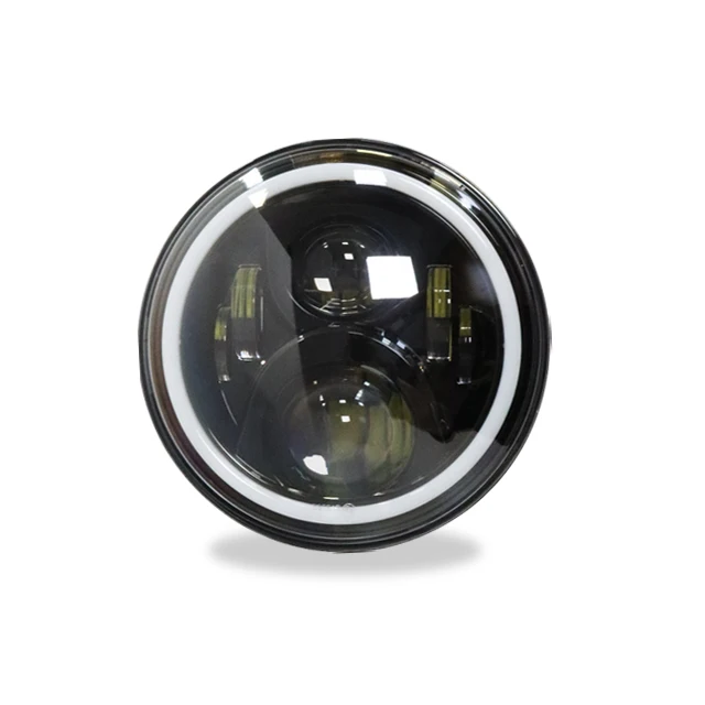 2021 hotsell model 30W 7inch Round Led Headlight Halo Angle Eyes DRL White light Headlamp For  offroad Motorcycle DC 12V
