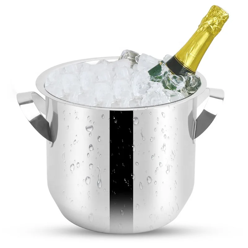 AAA Manufacturer Customer Logo Ice Cube Container Sustainable Barware OEM Wine Cooler Beer Stainless Steel Ice Bucket