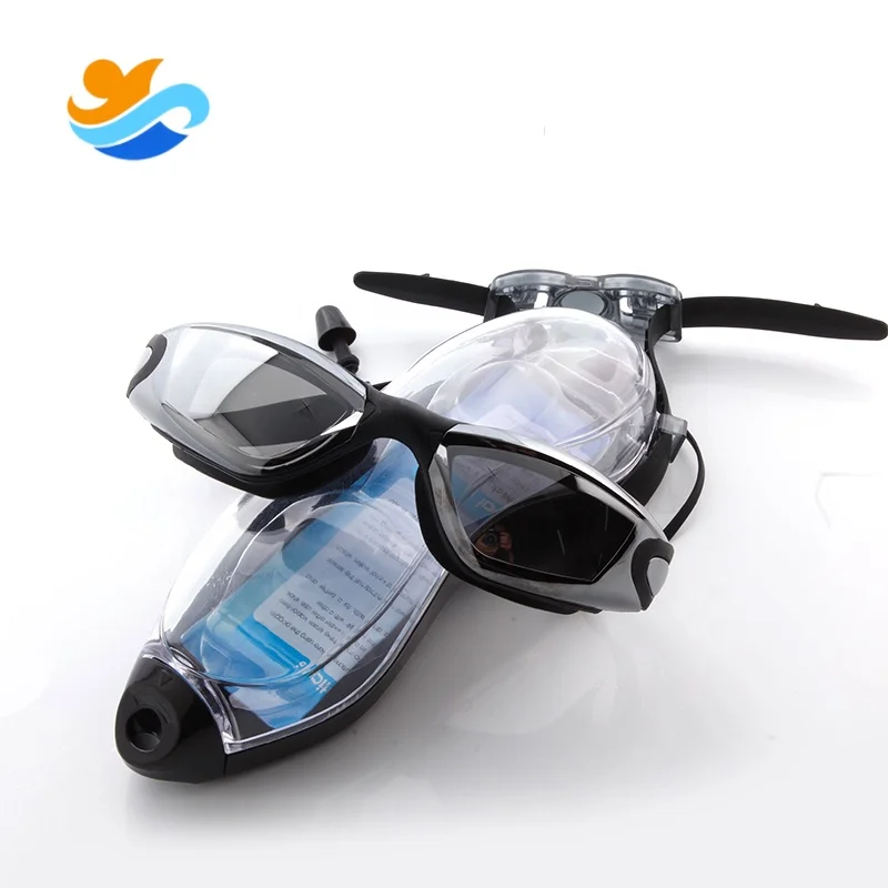 Лидер продаж 2019, очки для плавания с подкладкой, оптические очки для плавания для взрослых с заглушкой для ушей