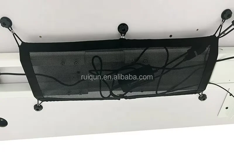 Cable Management Mesh Net Tray With Self Adhesive Hook Under Desk Storage Cable Organizer Net Cable Organizer