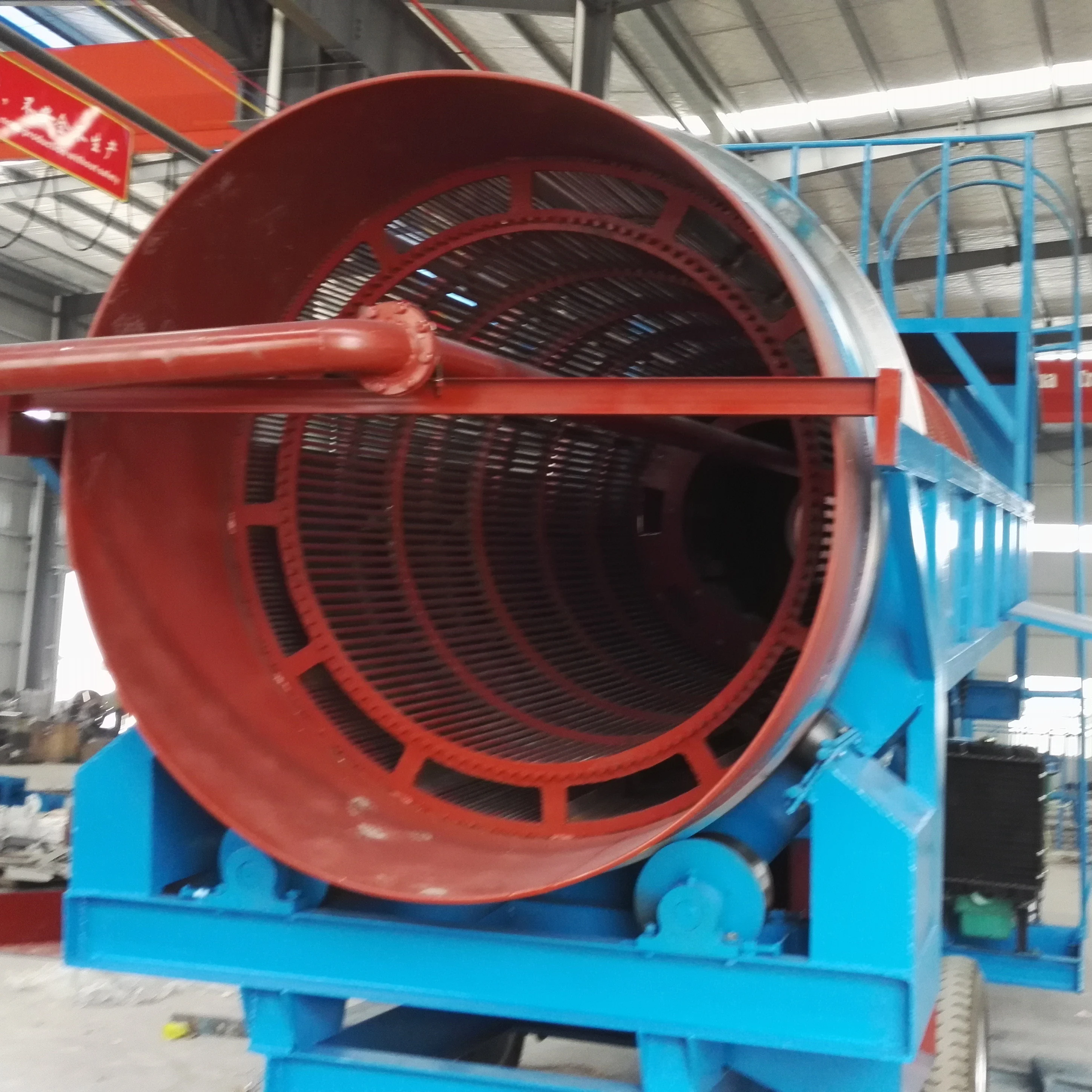 soil washing plant carbon steel manganese ore trommel screen wood chip trommel screen