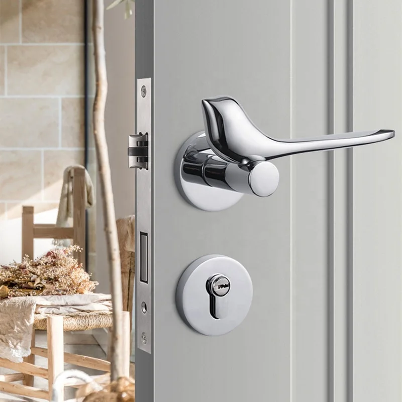 Modern stainless steel zinc alloy design pull handle gold luxury indoor solid wood door split lock
