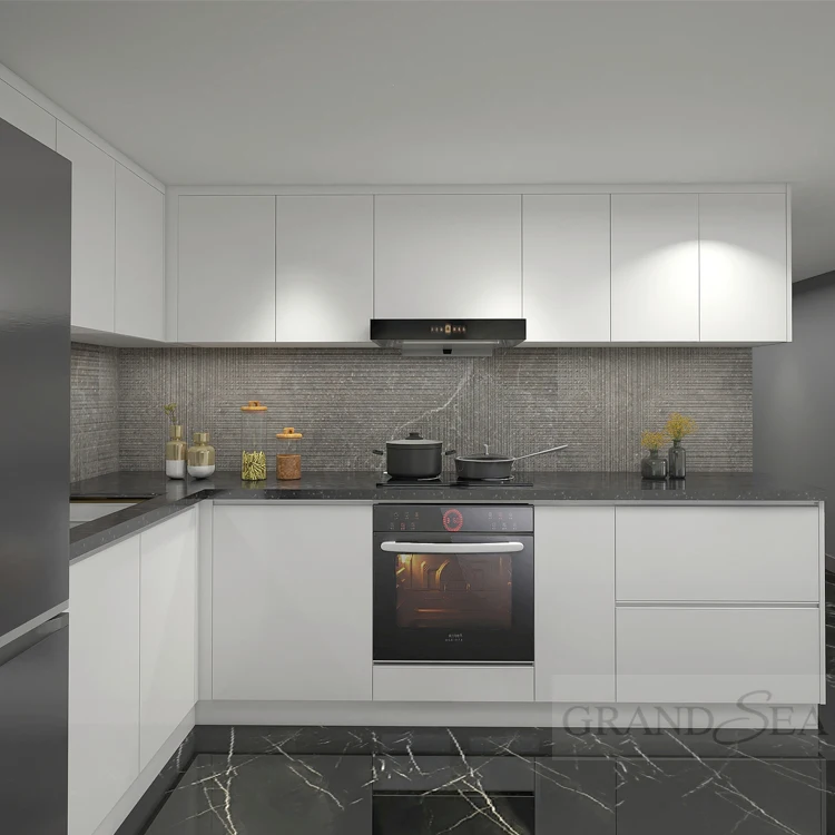 Modern Kitchen Full Flat Pack Kitchen Complete Island Design Wood Cupboard White Custom Luxury Kitchen Cabinet Modern