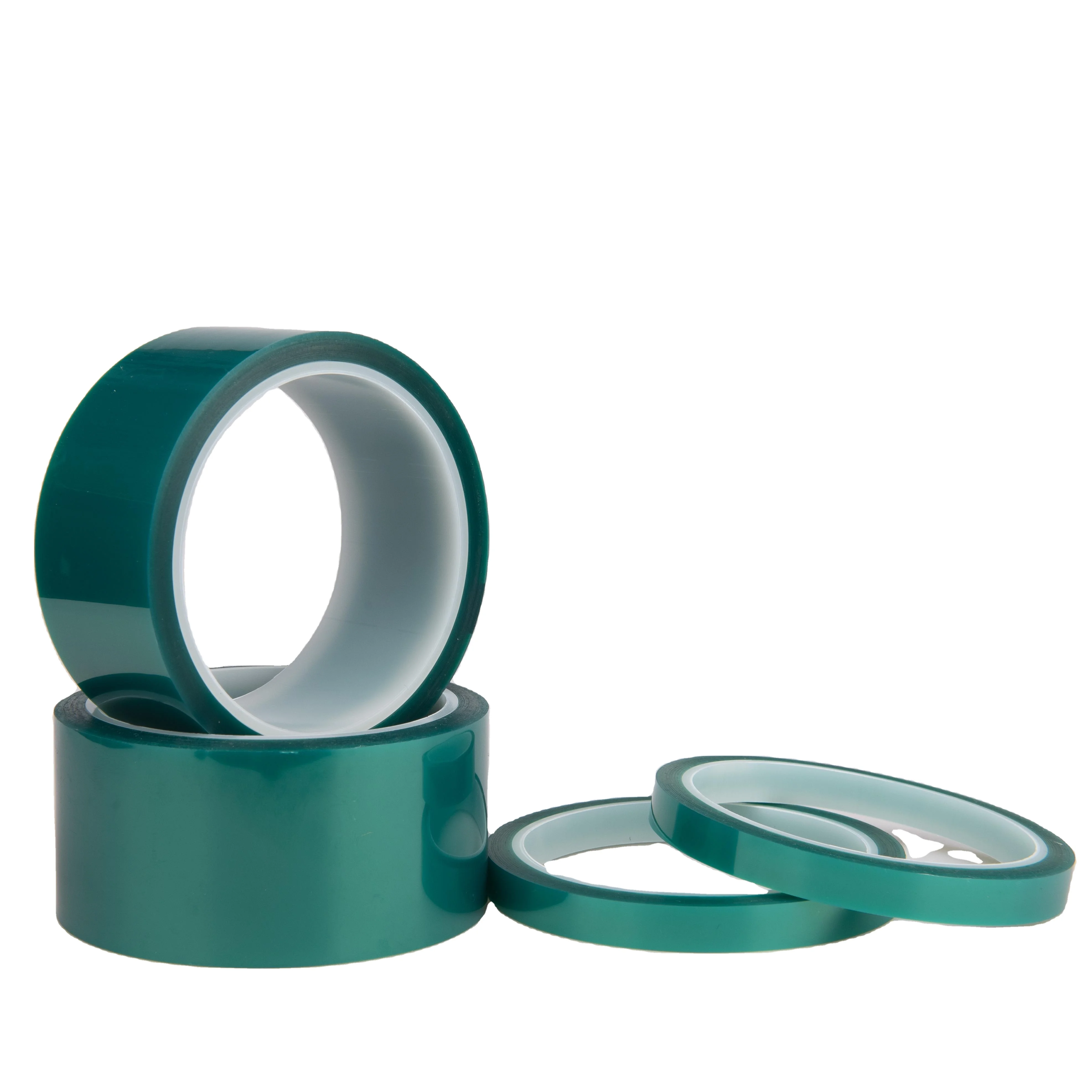 Custom Size Adhesive Polyester Film Green Tape No Glue Residue Warping Shedding