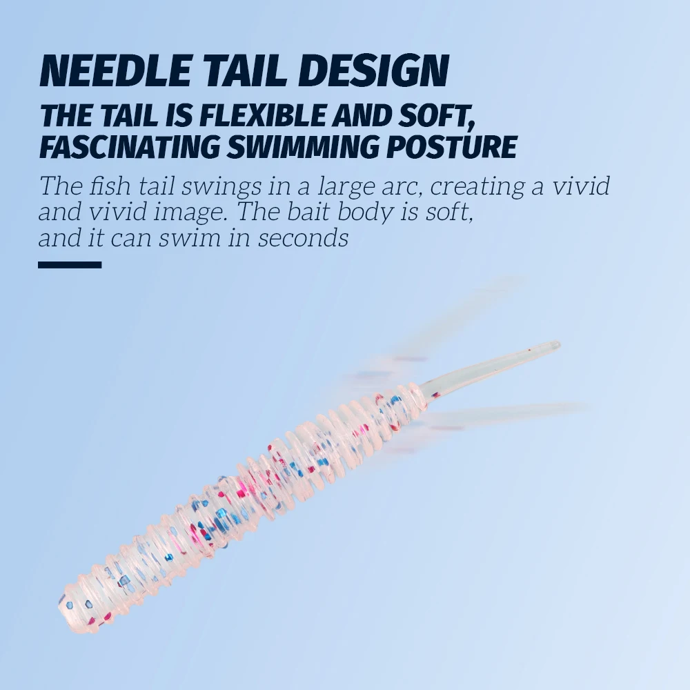 Tolure 20pcs/bag fishing worm soft plastic 6.2cm 1.2g shad bait artificial soft worm fishing lures