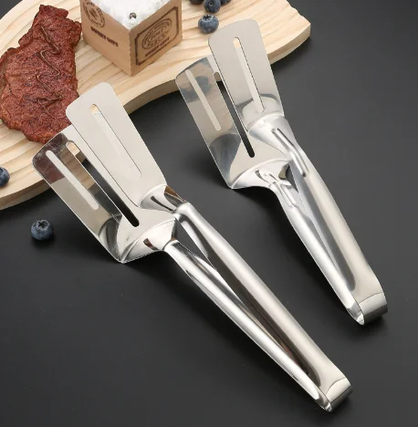 304 stainless steel barbecue multi-purpose pancake bread steak clip deep-fried fish spatula clip kitchen food tongs
