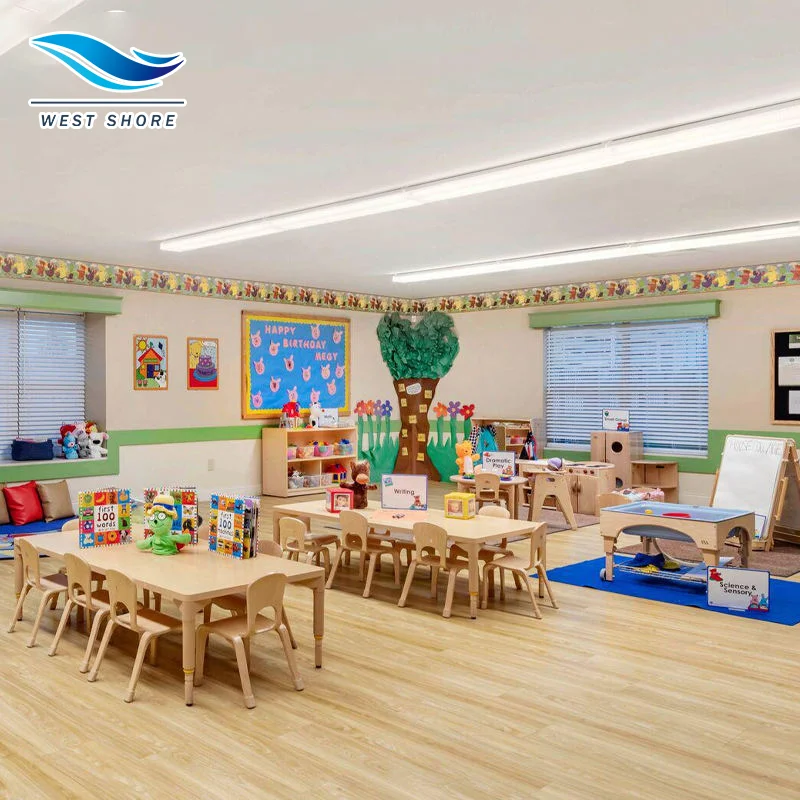 Wooden Nursery Furniture Set For Kid Nursery Wood Cheap Children Preschool Daycare Kid Kindergarten Furniture Set Supplies