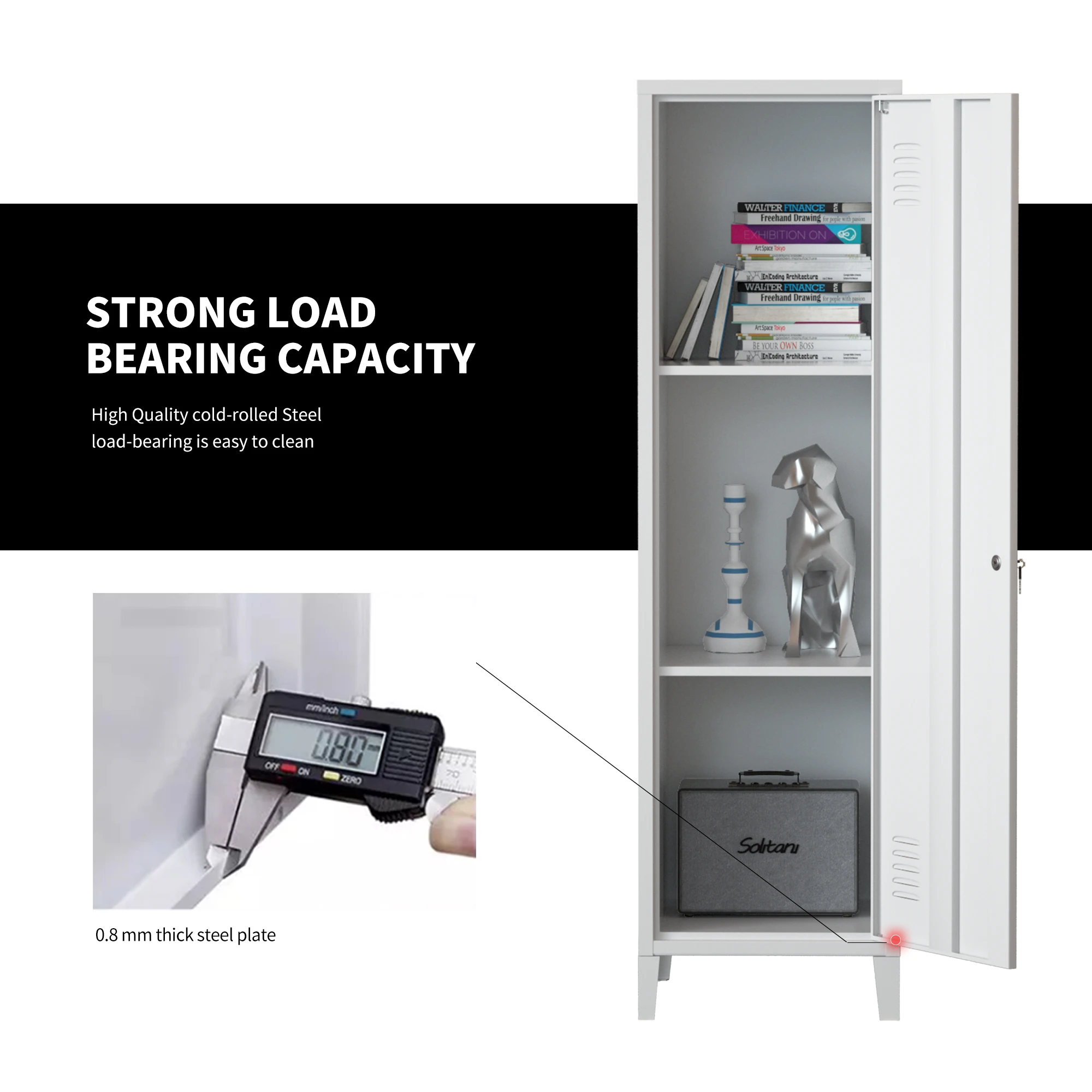 Single Door Steel Locker Cabinet One Door Worker Metal Cupboard Metal Locker for Sale