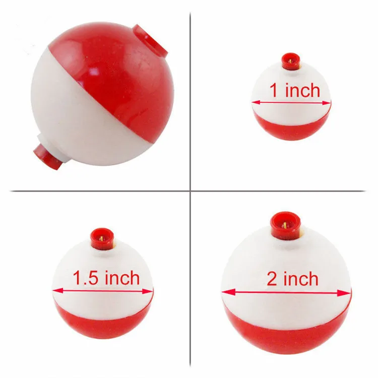 15pcs/lot 1 Inch Size Round Plastic Fishing Bobber Buoy Float Sea Fishing Floats Plastic Floats
