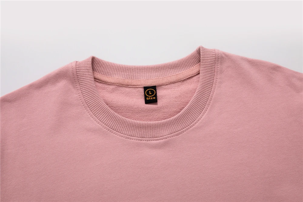 
Wholesale custom made logo print plain blank long sleeve crewneck pullover black white unisex men women 100% cotton sweatshirt 