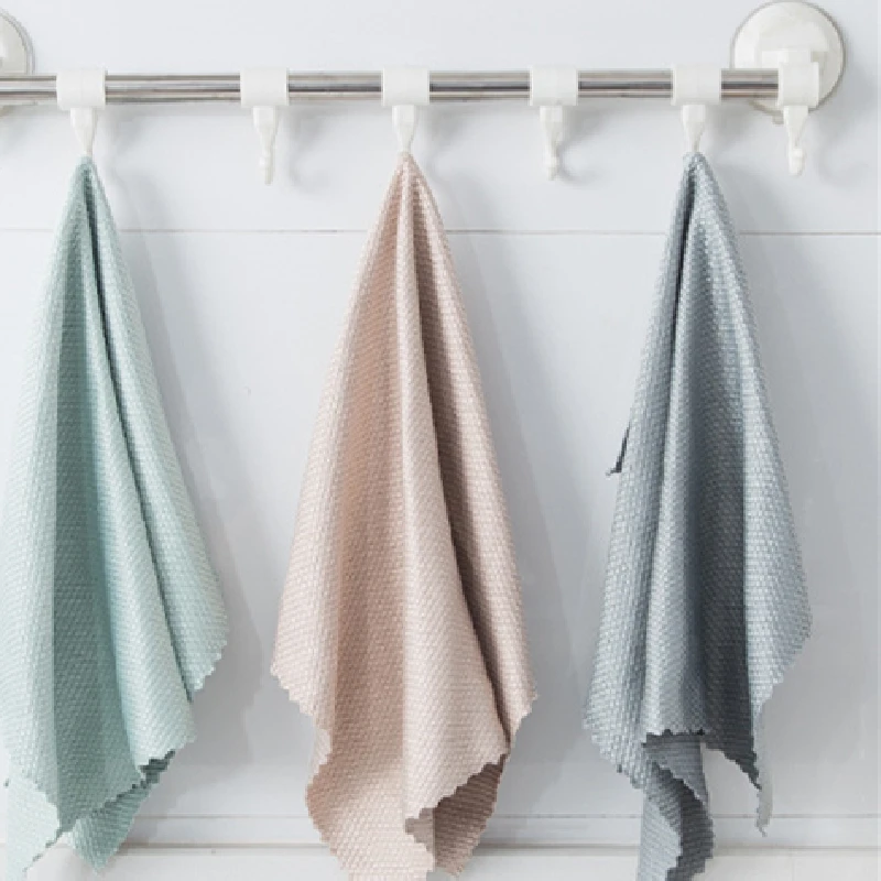 
Household Kitchen Thickened Cleaning Absorbent Cloth Fish Scale Grid Glass Cleaning Cloth 