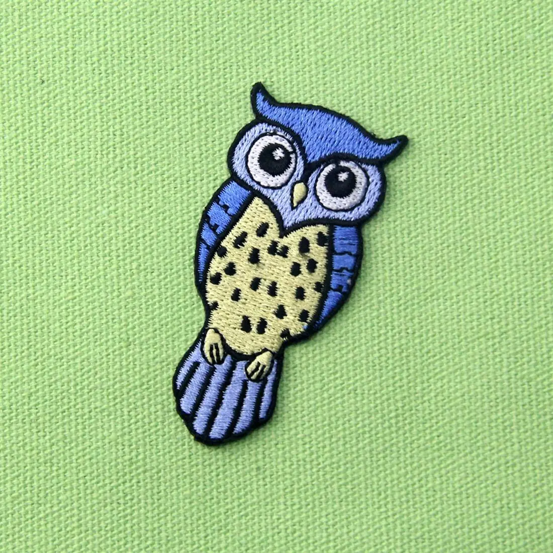 Cute Blue and Yellow Owl Applique Badge Iron On Sew On Embroidery Embroidered Patch