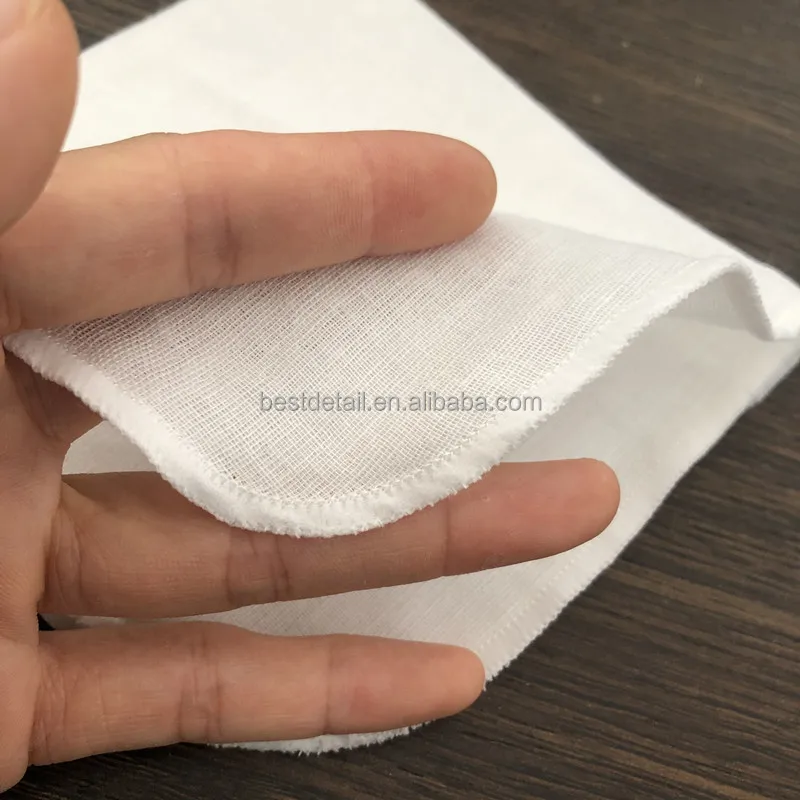 25x25cm Organic White Soft Cotton Skin Care Washcloth Face Cloth Makeup Remover Oil Facial Cleansing Muslin Cloth Baby