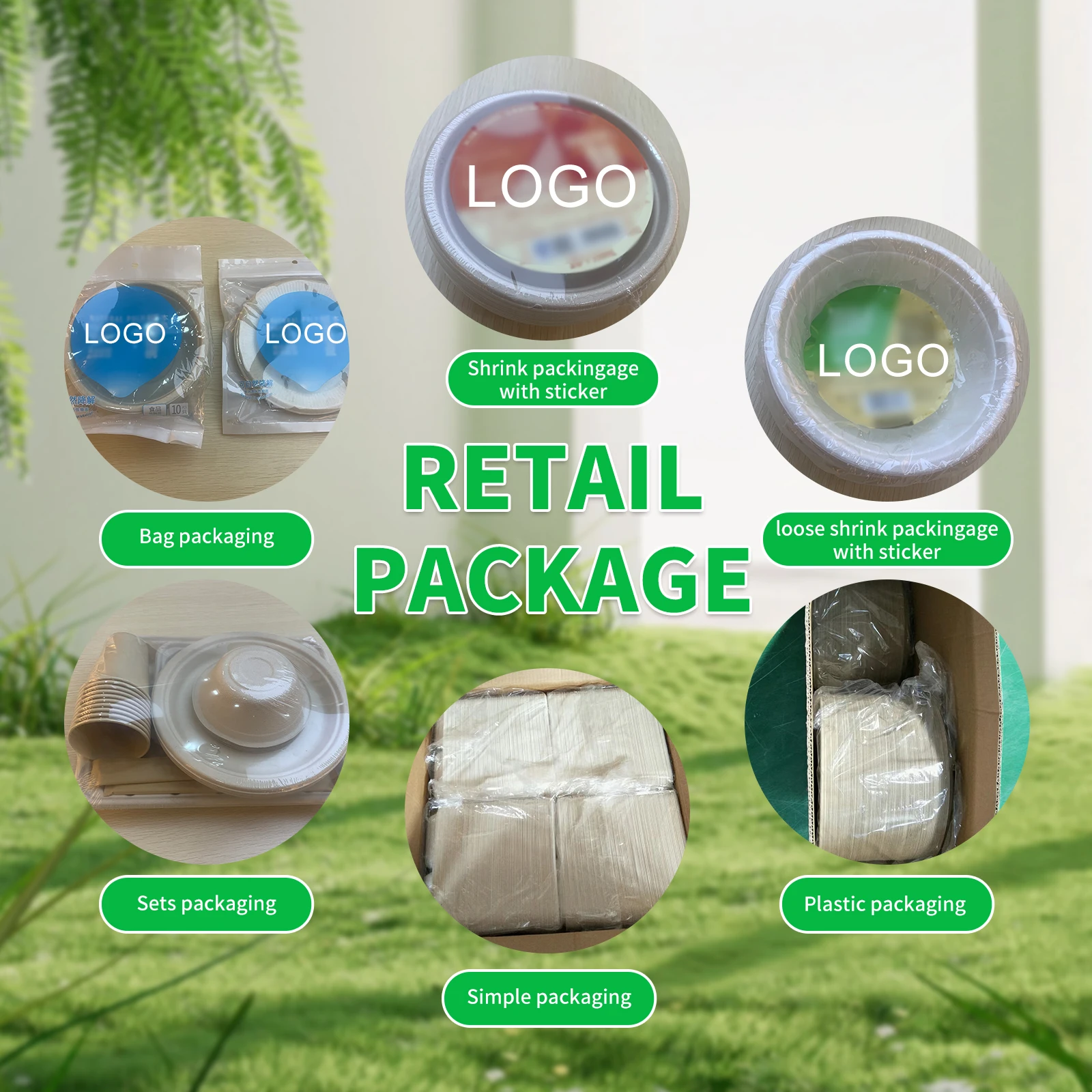 Disposable Food Serving Packing Container Takeway Fast Food Packing  Box Bagasse Fiber 3 4 Compartments Box Bagasse Lid