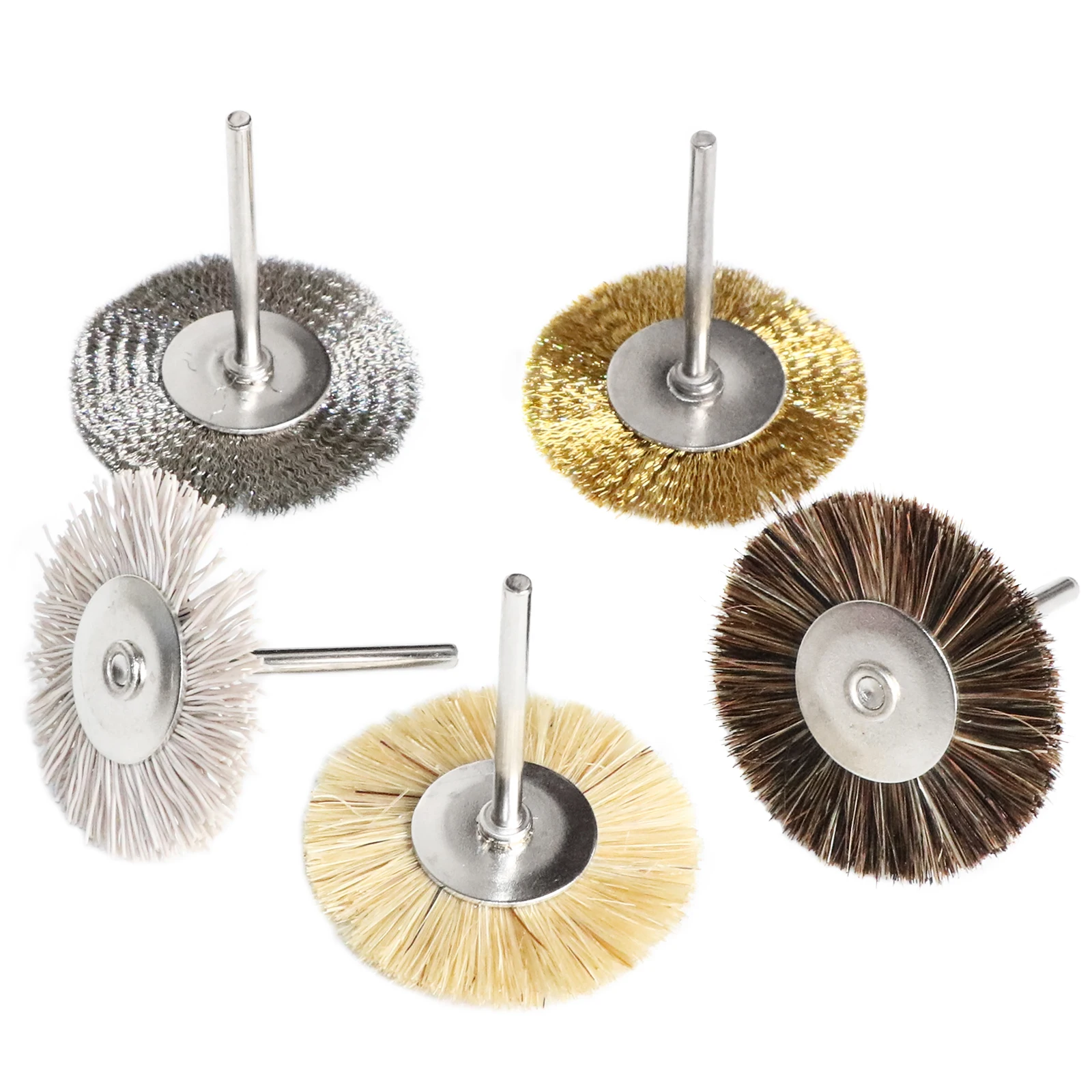 Factory Directly Provide brass bristle T-shape 38mm mini wire wheel brush