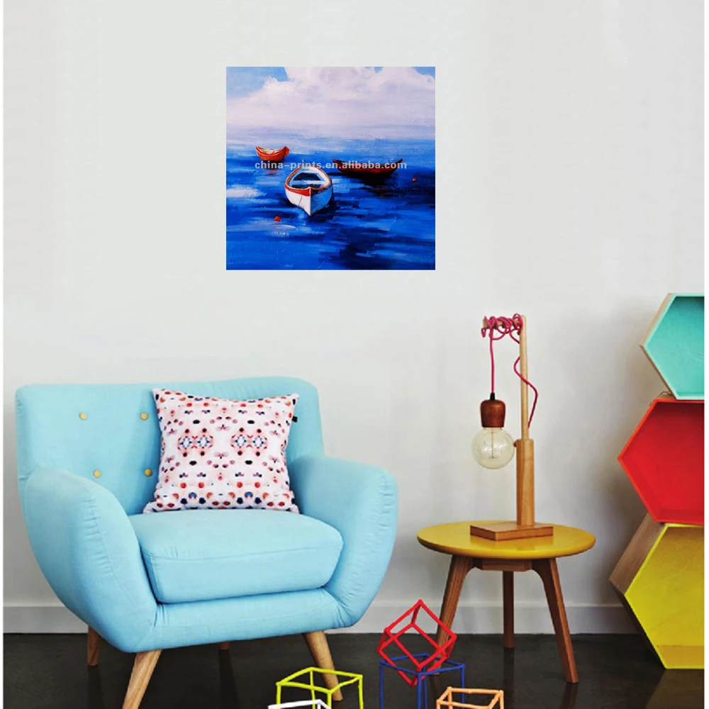 Red Boat Oil Painting by Famous Artist