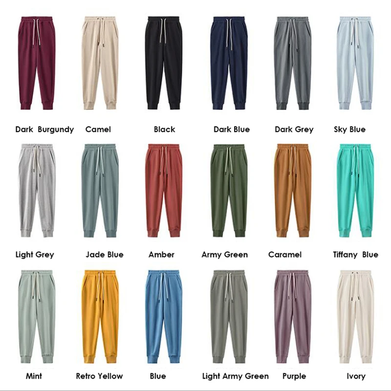 17 видов цветов 360gsm изготовленный на заказ вышитый логотип 100% органический хлопок из французской махровой ткани, мужские негабаритные толстовки и спортивные брюки для девочек комплект набор