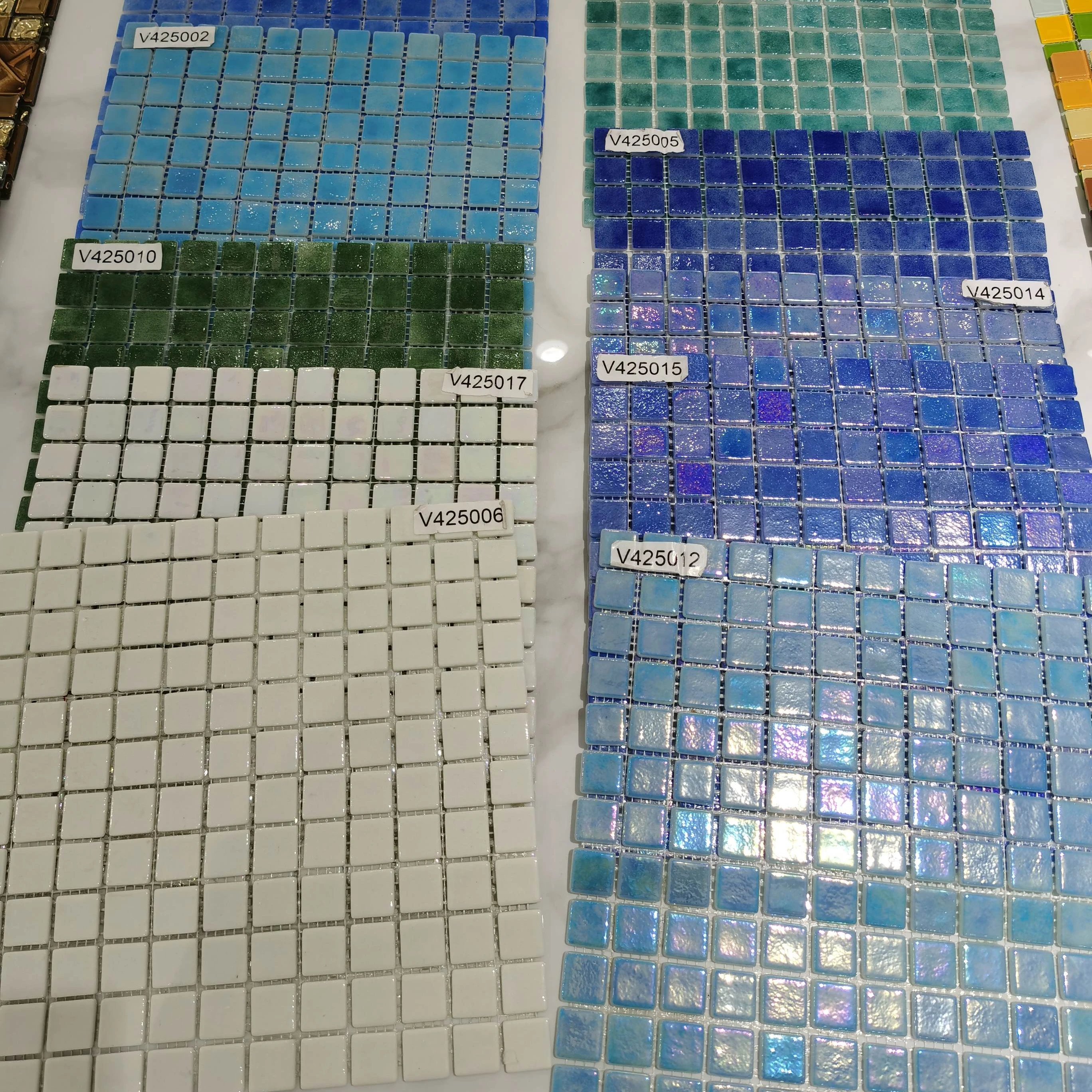 Eco friendly Glass Mosaic Recycle glass swimming Pool mosaic Tiles