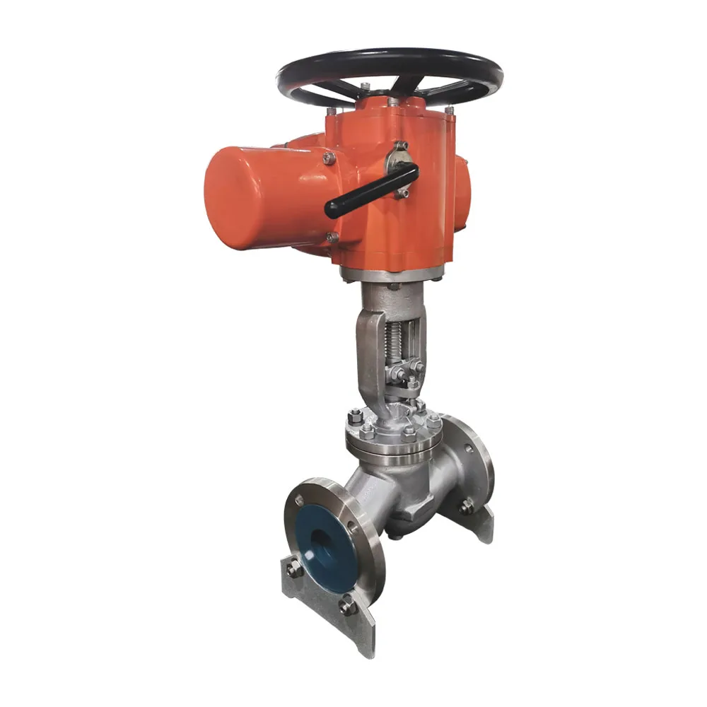 High quality manufacturer motorized globe valve cf8 304 316 Pn 16 with multi-turn electric actuator