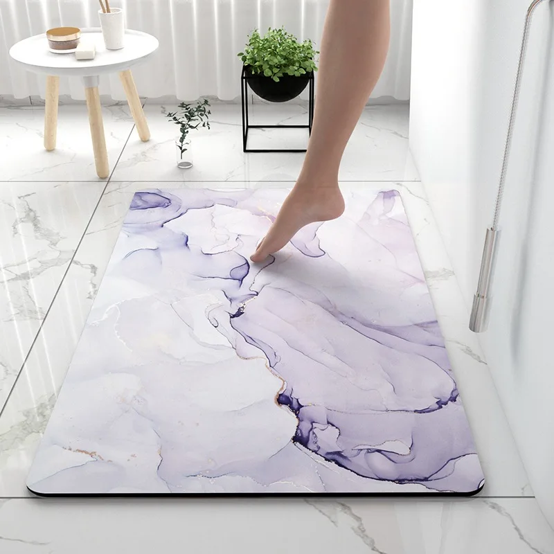 Water Absorbent Diatom Mud Bathroom Floor Mat Kitchen Carpet Anti Slip Diatomite Bath Mat