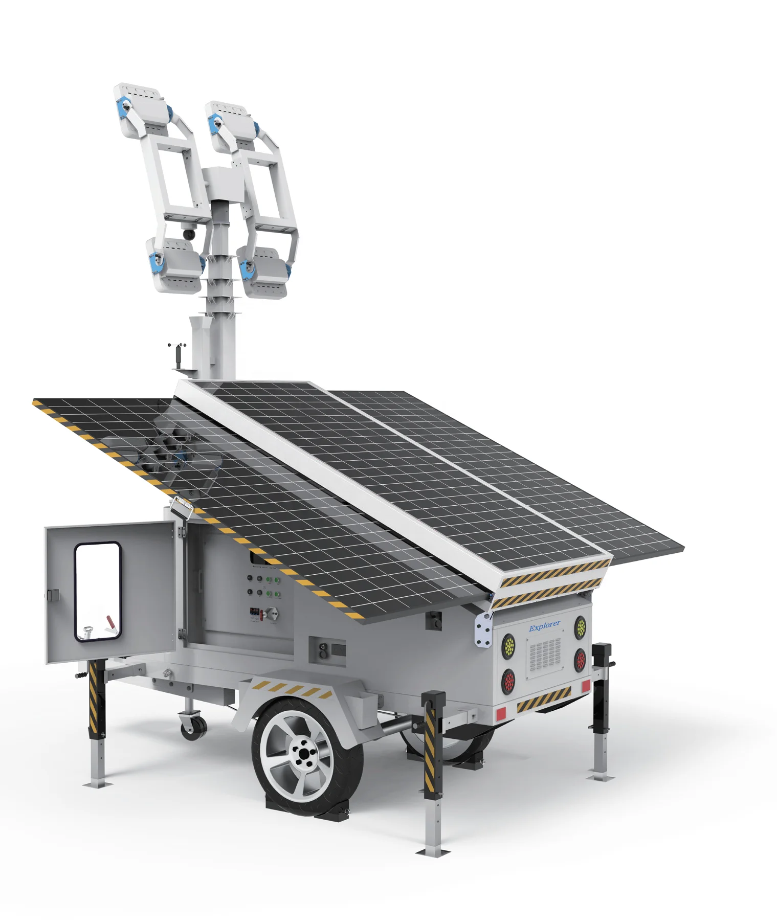 Best Sellers solar CCTV security cameras trailer for warehouse monitoring with movement Detector and security lights
