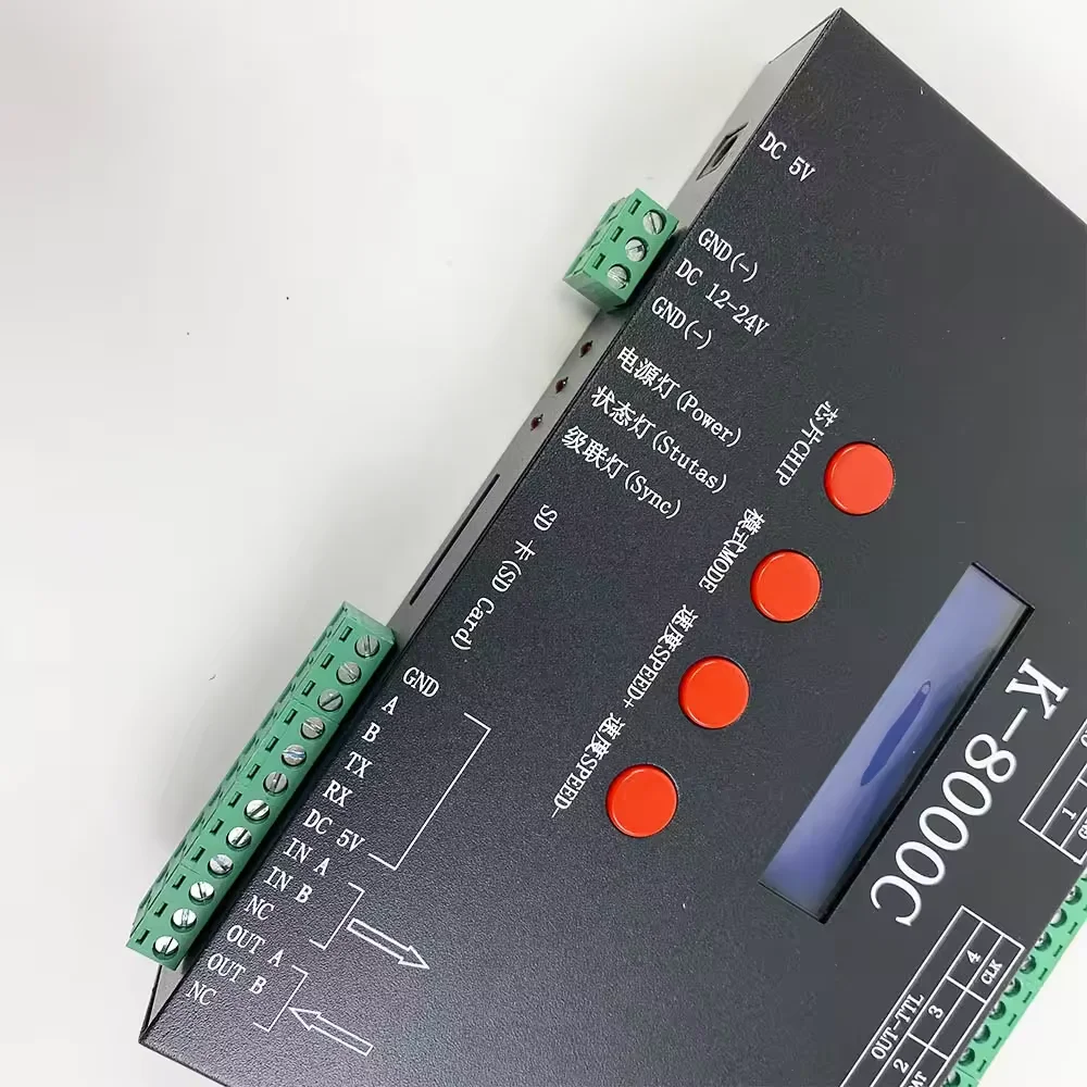 Светодиодный пиксельный контроллер K-8000C оригинальный SPI 1024 пикселей программируемый DMX512 ws2811 SD карта светодиодный