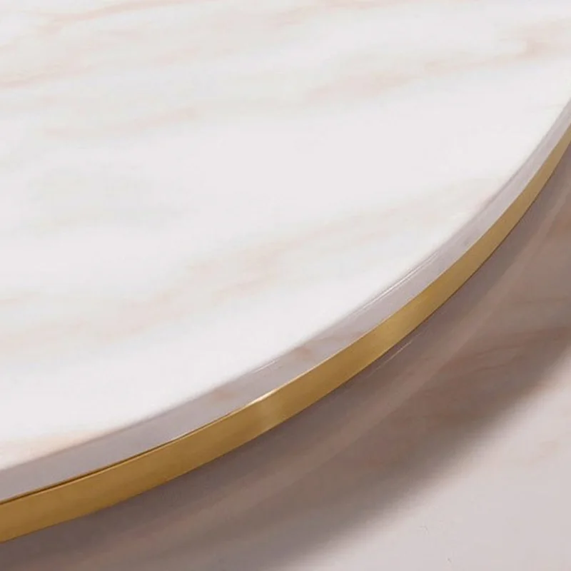 Minimalist Luxury Style Living room Furniture Modern stainless steel gold legs side table Hot Sale marble top round coffee table