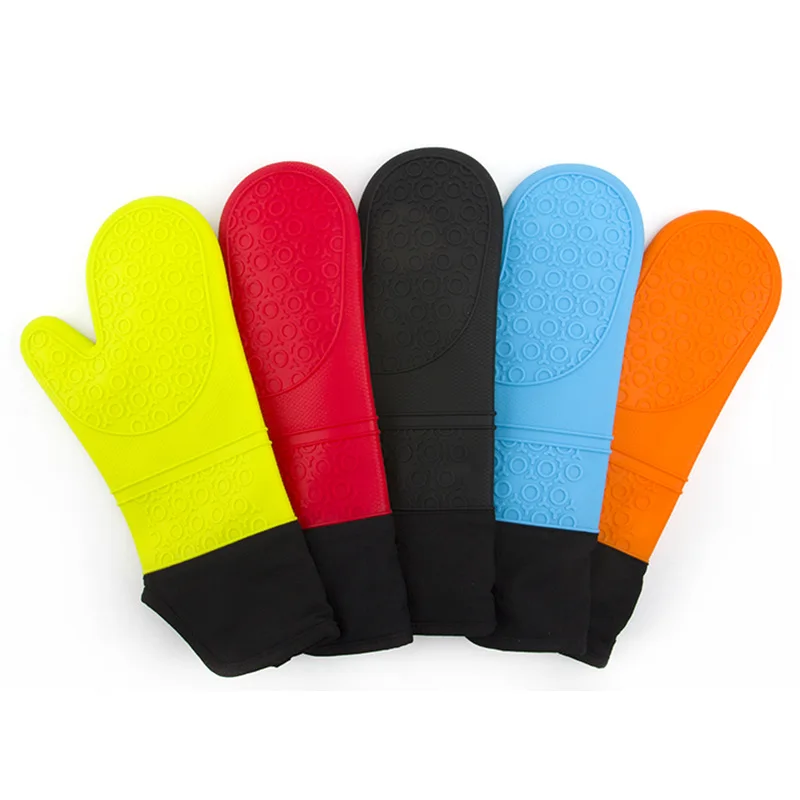 Настраиваемые термостойкие перчатки для гриля супер длинные хлопковые силиконовые барбекю духовки