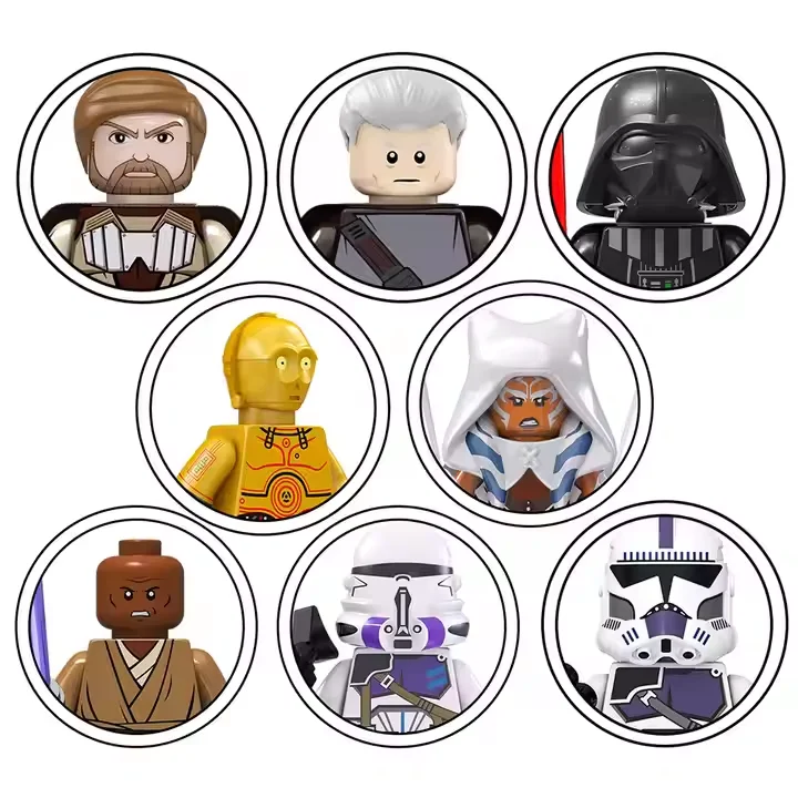 TV6101 фигурки космической войны Дарт Вейдер Оби-Ван Рам кота ахсока C-3PO Mace Windu Legiog Clone DIY наборы строительных блоков детские игрушки