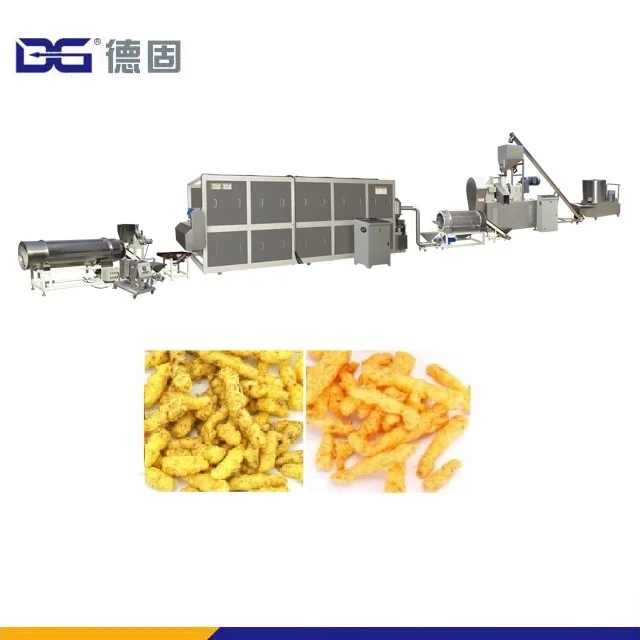 Jinan DG Cheetos Puffs Flamin Hot Cheese Flavored Snacks Extrusion Machine Maker Production Line
