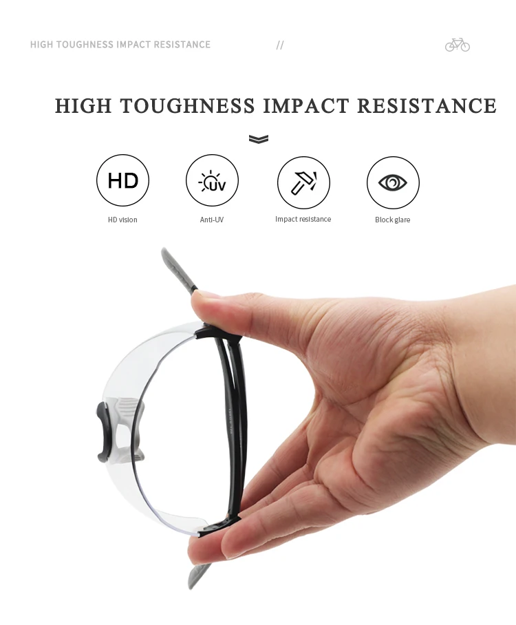 Outdoor HD tac driving frameless glasses clear lens changing photochromic sports cycling sunglasses for men woman biking