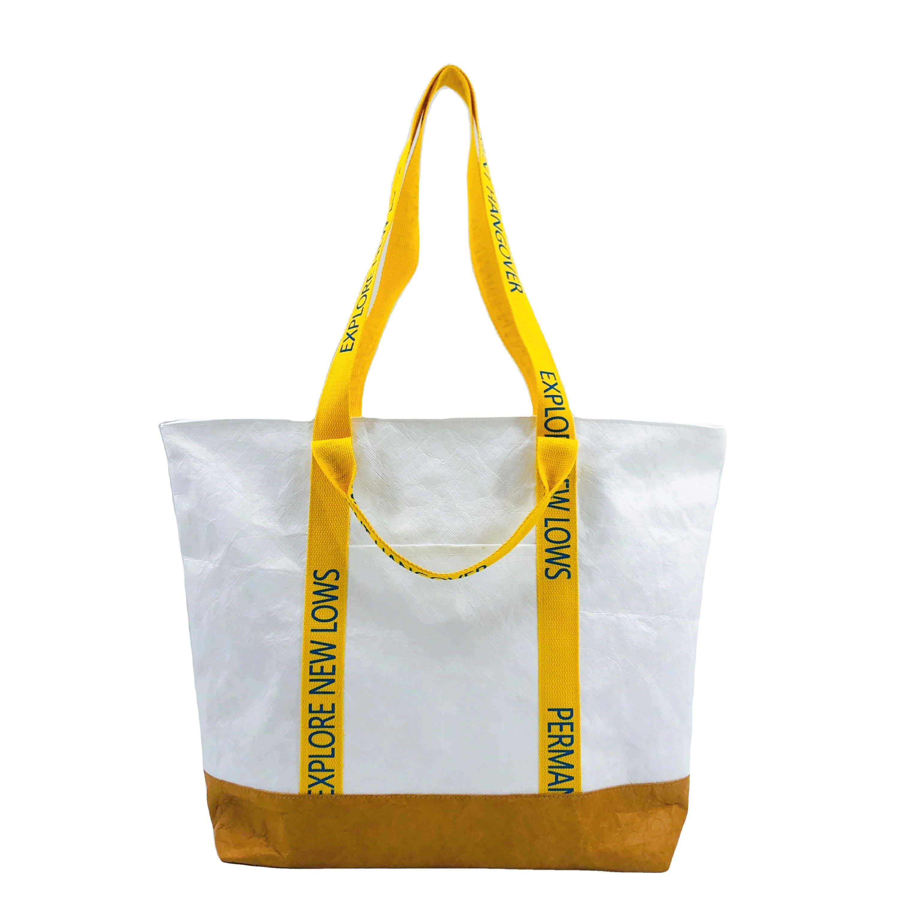 BSCI factory customized Logo printing lightweight reusable tyvek paper tote shopping bags for man and female
