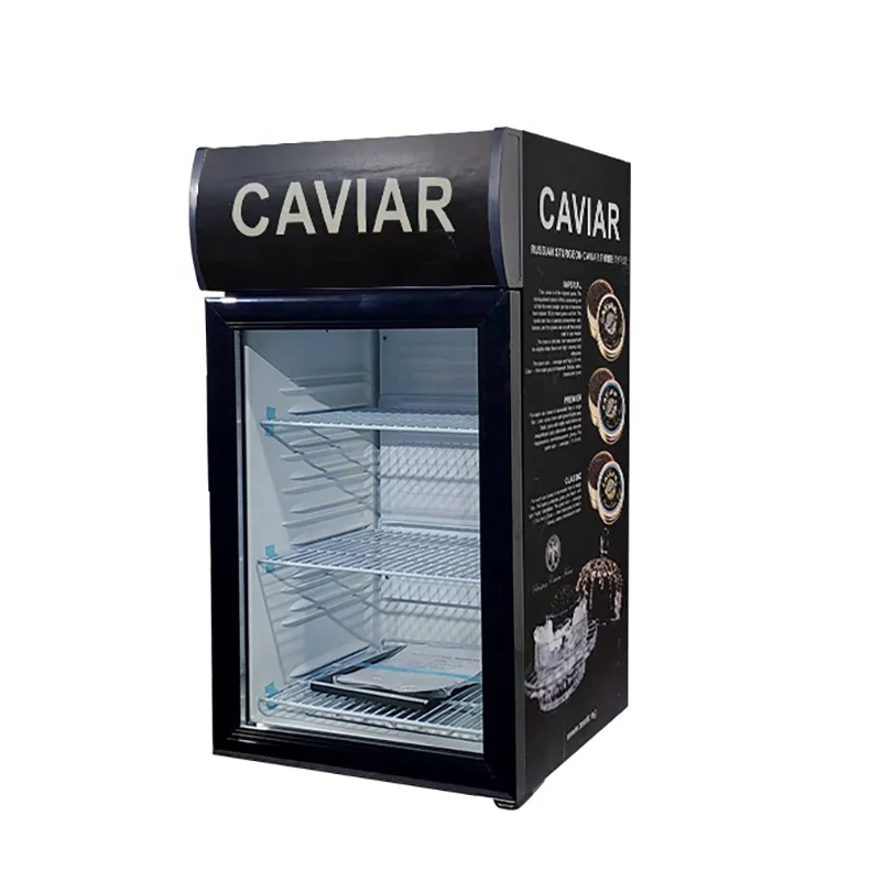 42L Personalized Caviar Mini Fridge Glass Door Display Cooler