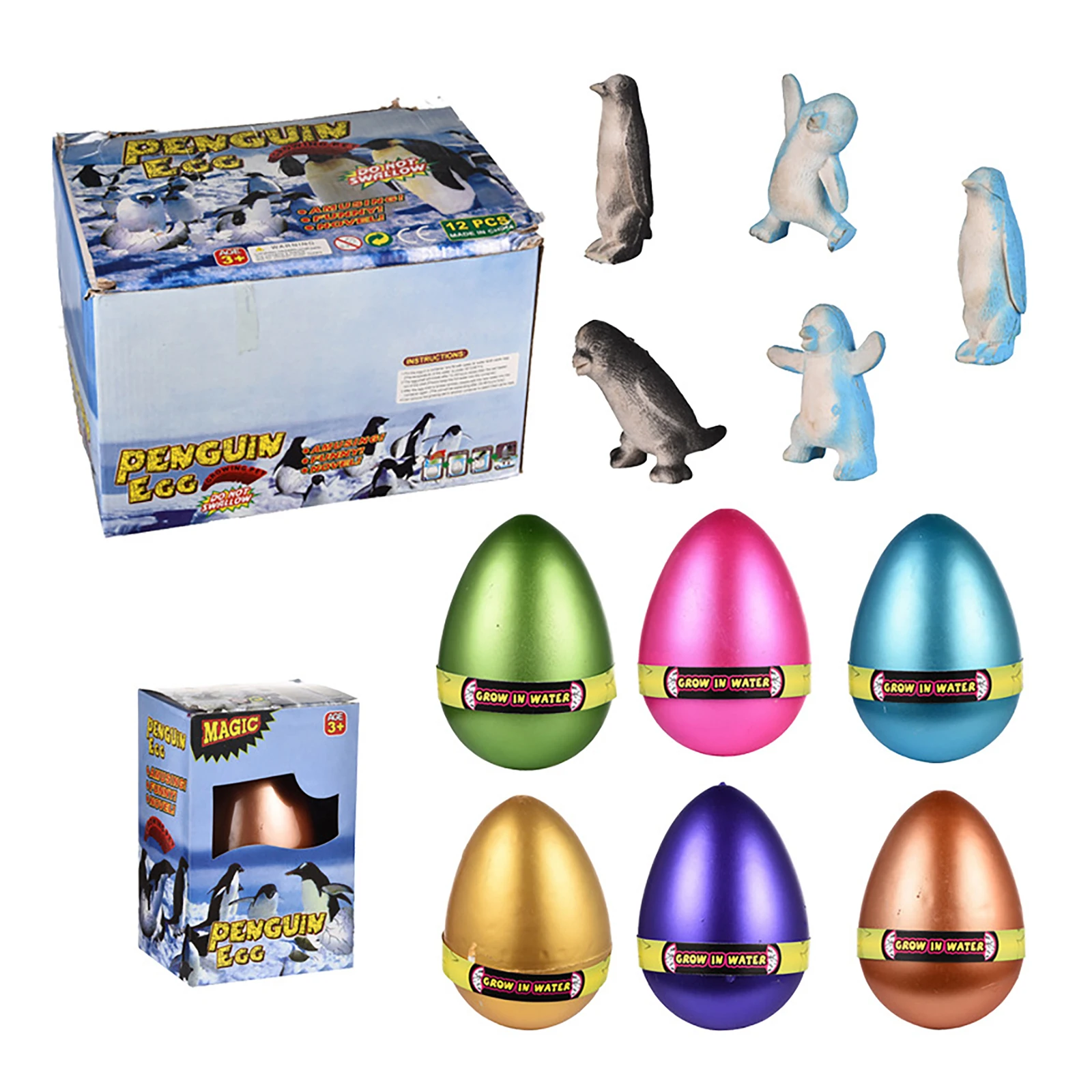 Large Penguin Hatching Egg Mystery New Strange Water-Growing Animal Expansion Toy for Children for Animals & Dinosaurs Genre