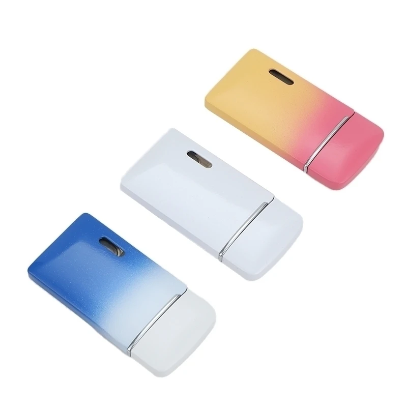 2023 Wholesale Custom Square Torch Lighter Print Windproof Colored Flame Metal Lighter
