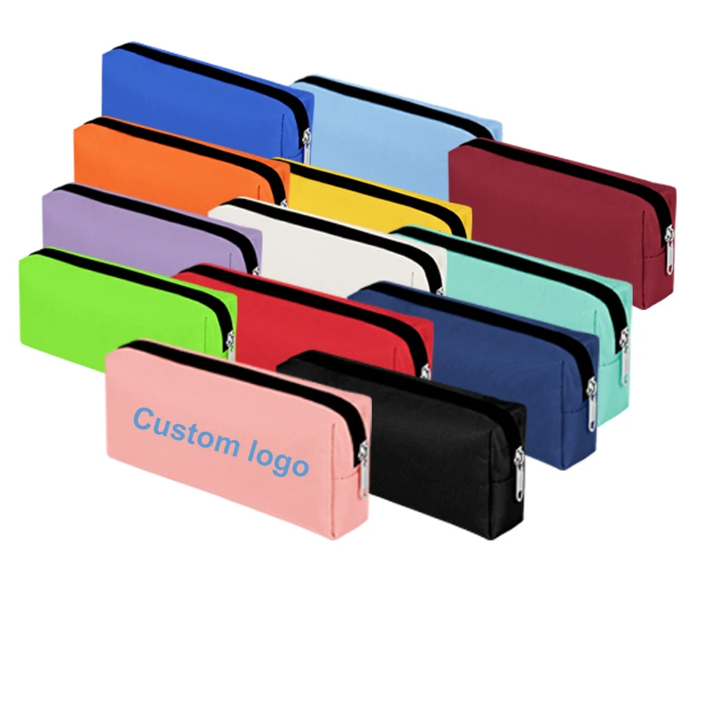 Custom logo Waterproof Clutch Pouch School kids pencil bag Pouch Oxford makeup brush bag travel pink cosmetic bag