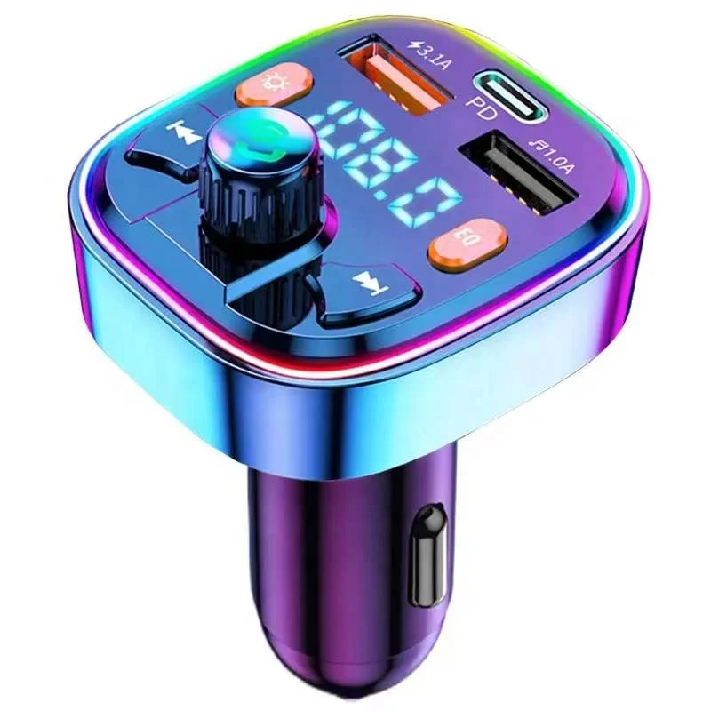Car Type C PD Mobile Phone Charger Car Bluetooth-MP3 Player FM Receiver Hands Free Phone FM Transmitter