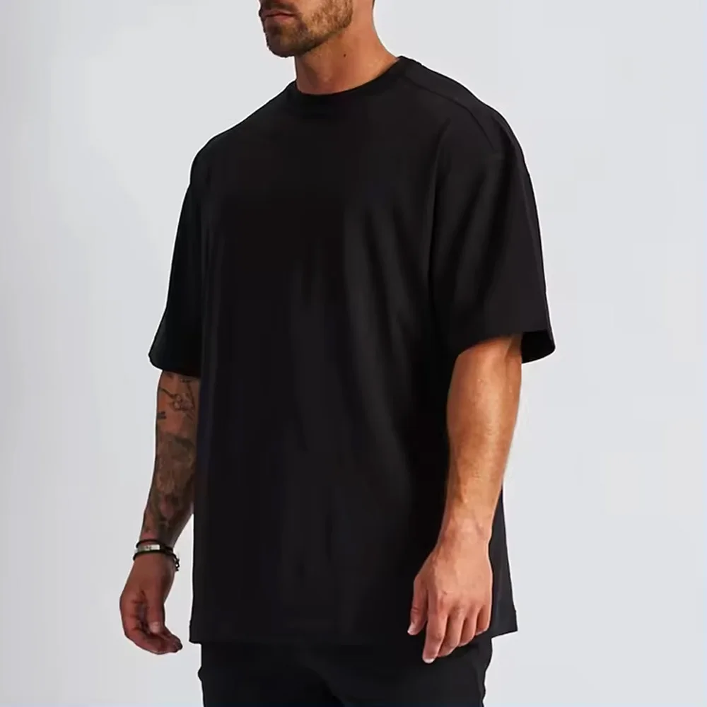 High Quality Wholesale Custom Black Tee Plain Blank Acid Wash Boxy Cotton Graphic Oversized T Shirt / t-shirts tee