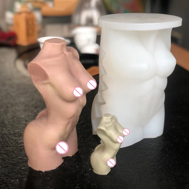 J142 Custom Plus Size 22cm DIY Naked Lady Plaster Large Pregnant Human Body Moulds 3D Woman Body Torso Silicone Candle Molds