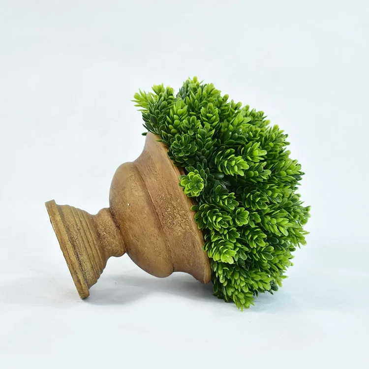 Nearly natural artificial plant  Plastic Fake Green Topiary Grass with brown potted for indoor or outdoor
