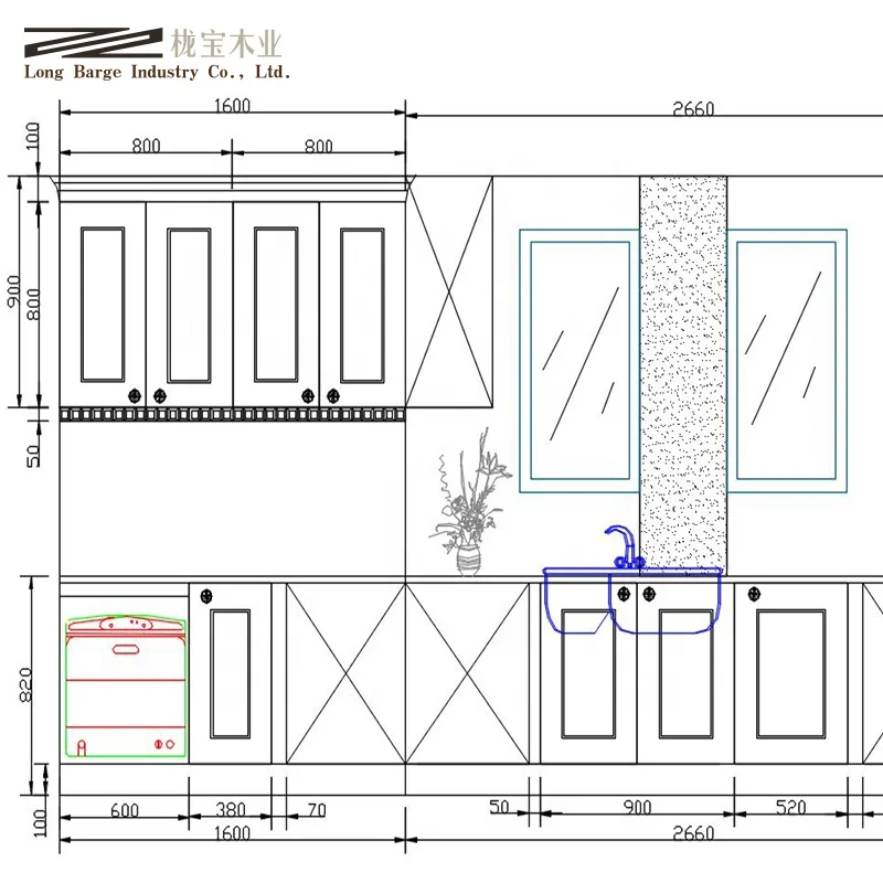 
CAD Kitchen Cabinet Layout 3d Rendering Interior Design Service 
