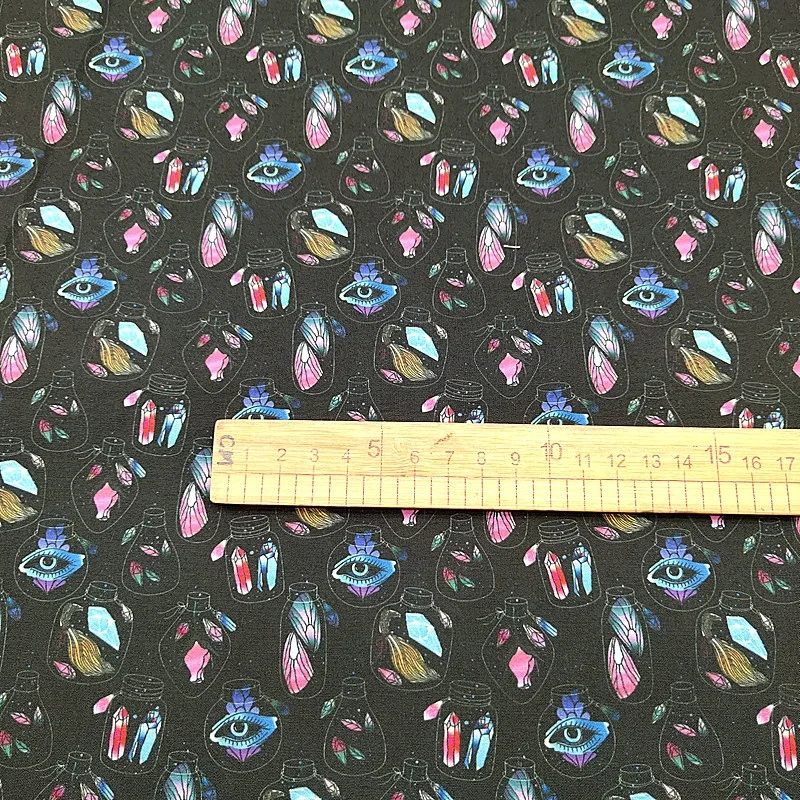 Cartoon Printing Owl Glass 100% Pure Cotton Fabric For Half Yard Diy Sewing Crafts Material