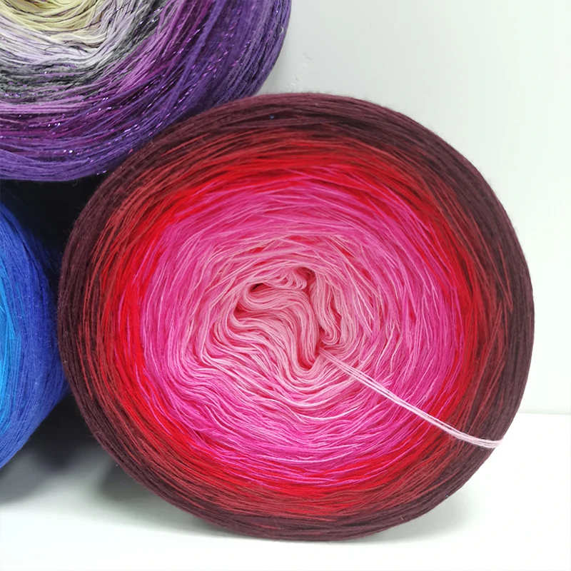 New Factory wholesale space dye Cotton crochet yarn DIY knitting cake ball