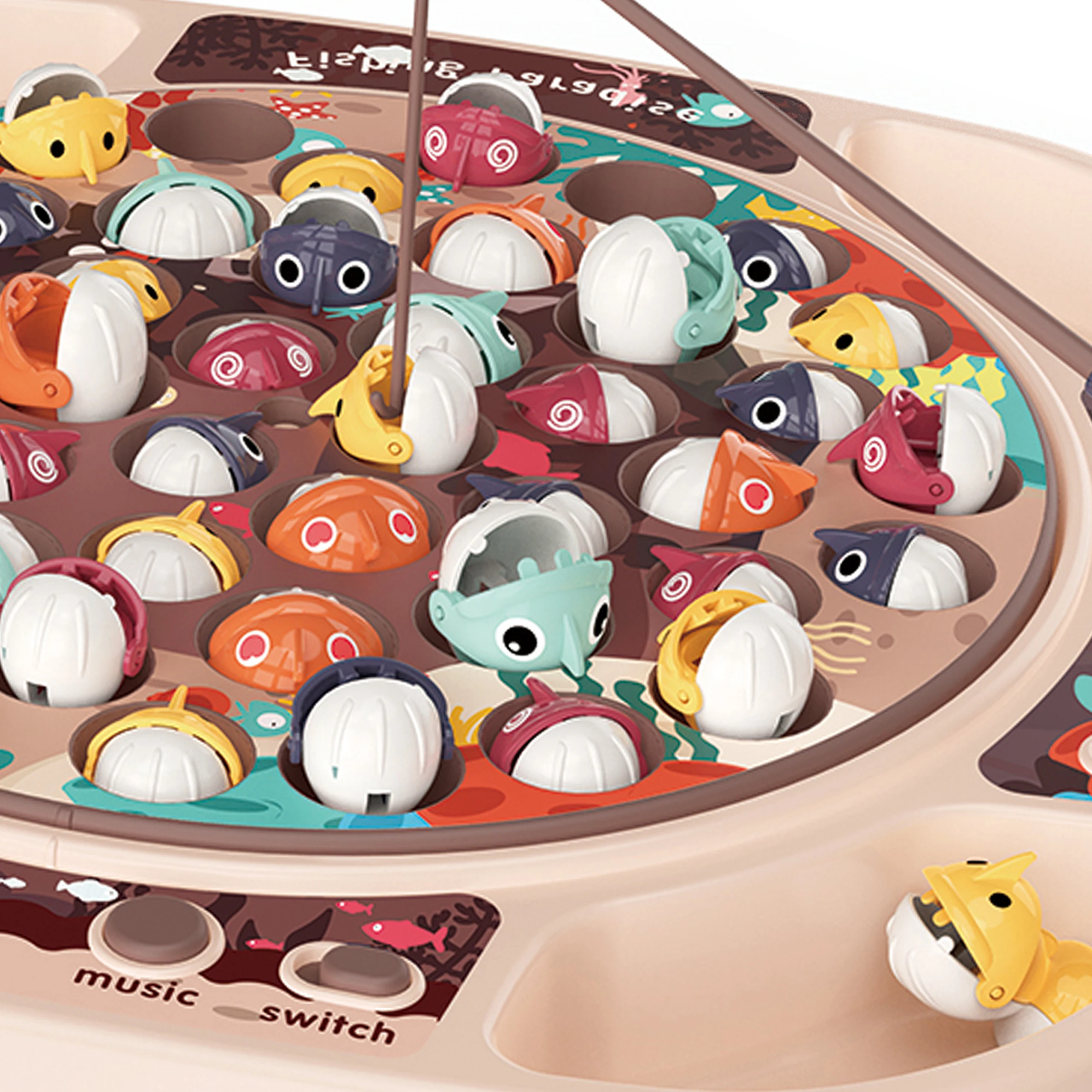 Вращающаяся рыболовная игра игрушка магнит рыбалка с музыкой и светильник набор рыболовных игрушек